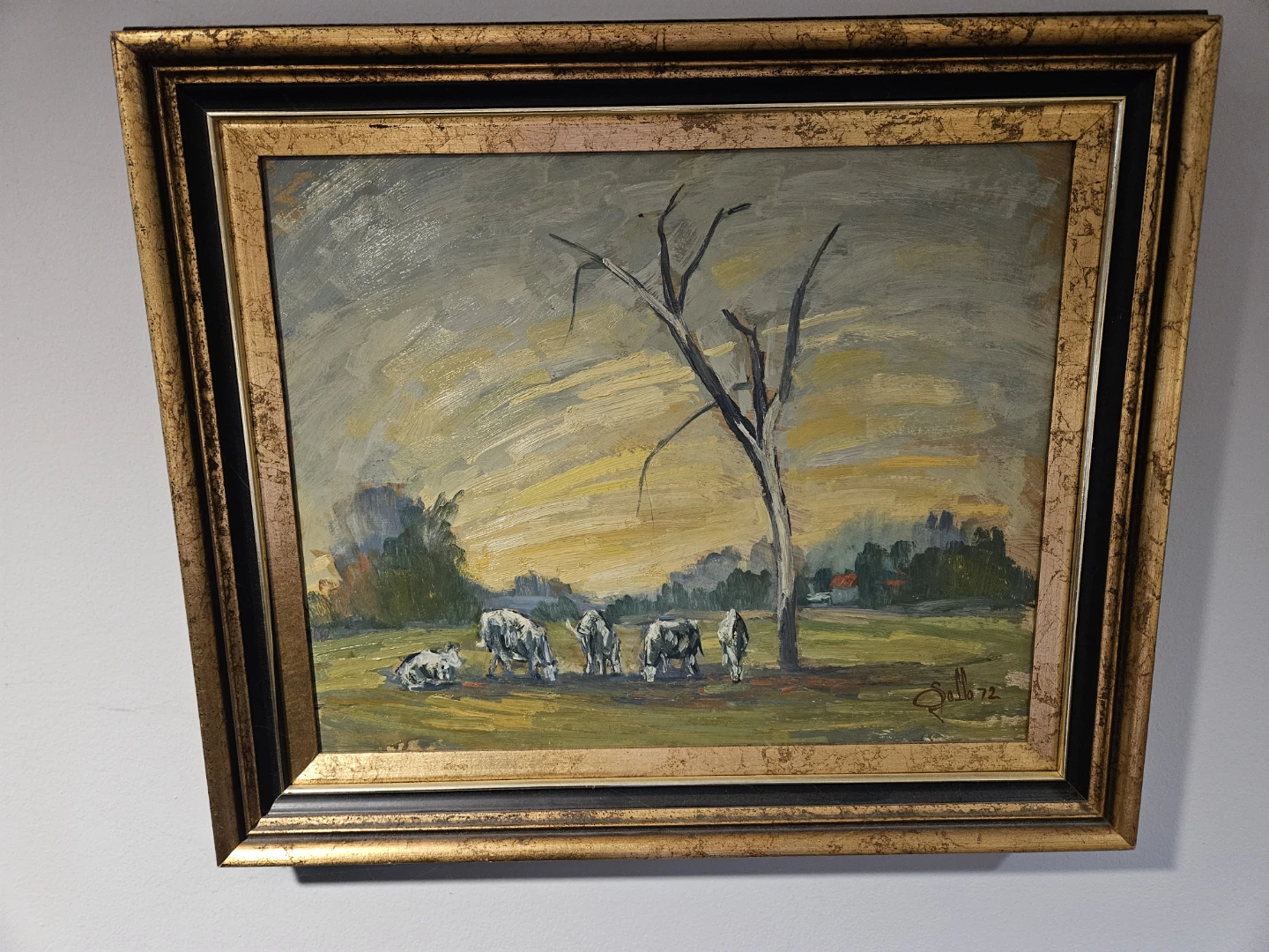 19" x 16" 1972 Original oil Painting Signed Sallo 1972