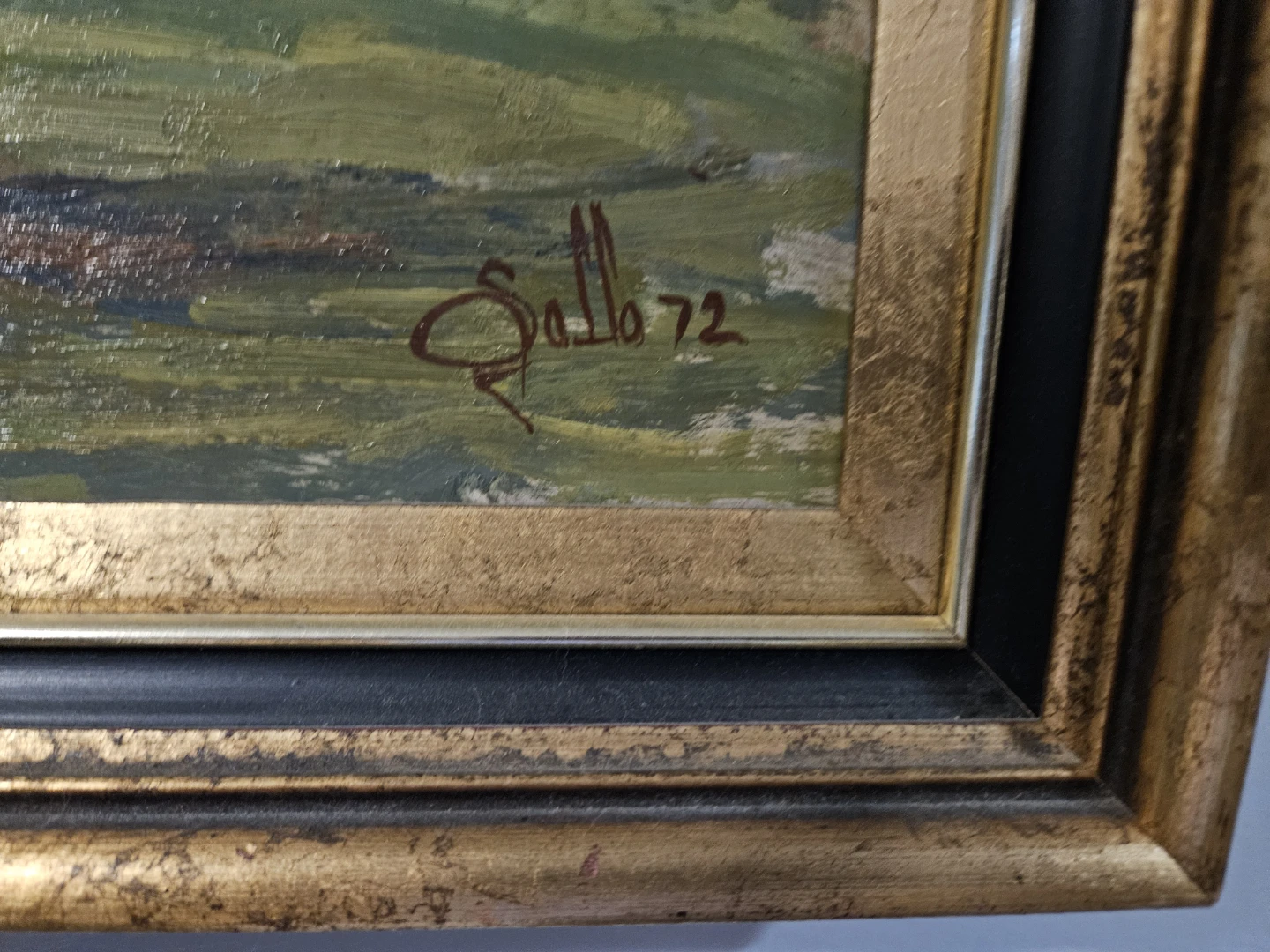 19" x 16" 1972 Original oil Painting Signed Sallo 1972 - photo 2