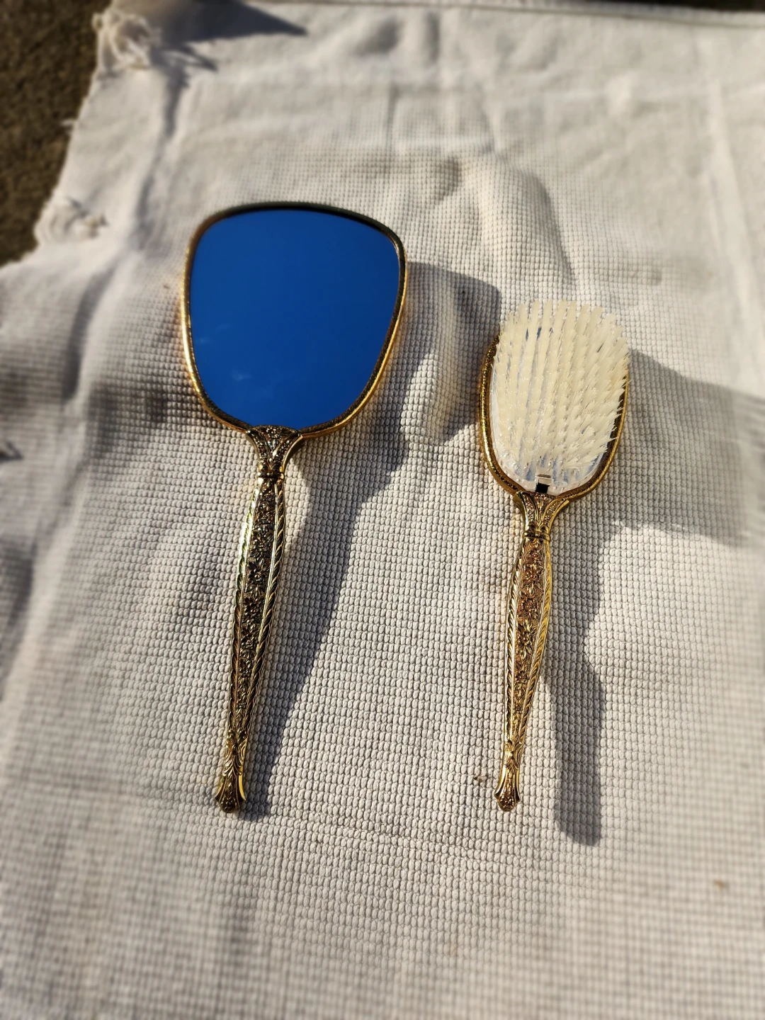 Vintage Ornate Hand Mirror and Brush Set - photo 5