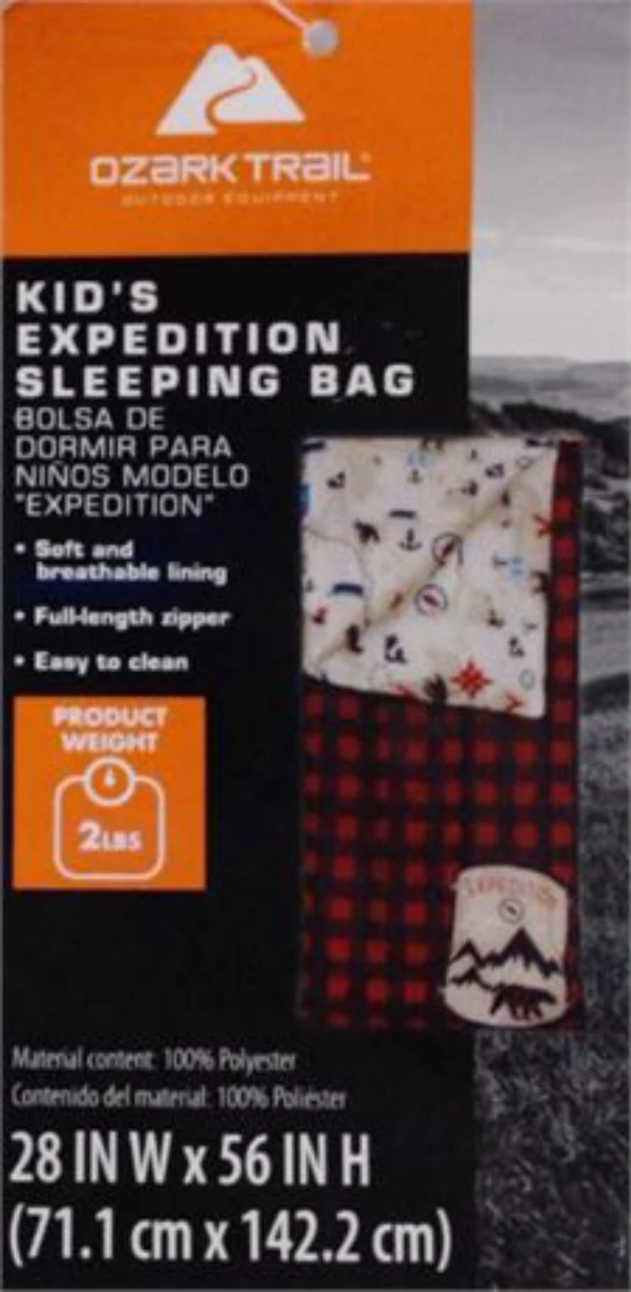Ozark Trail Kid's Expedition Sleeping Bag - Red Plaid - photo 2