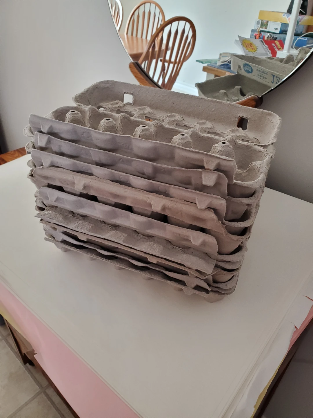 Stack of 10 Cardboard Egg Cartons