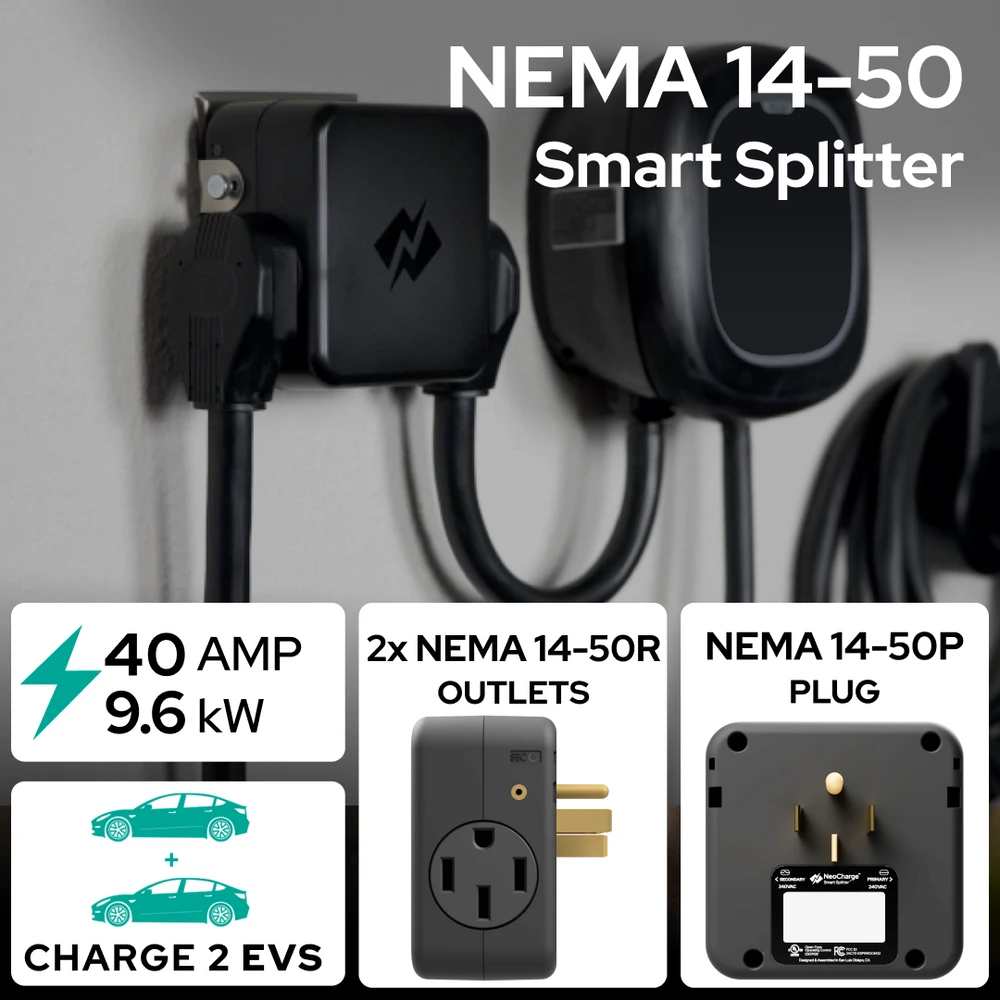 Neo Charge NEMA 14-50 Smart Splitter - Dual EV Charger