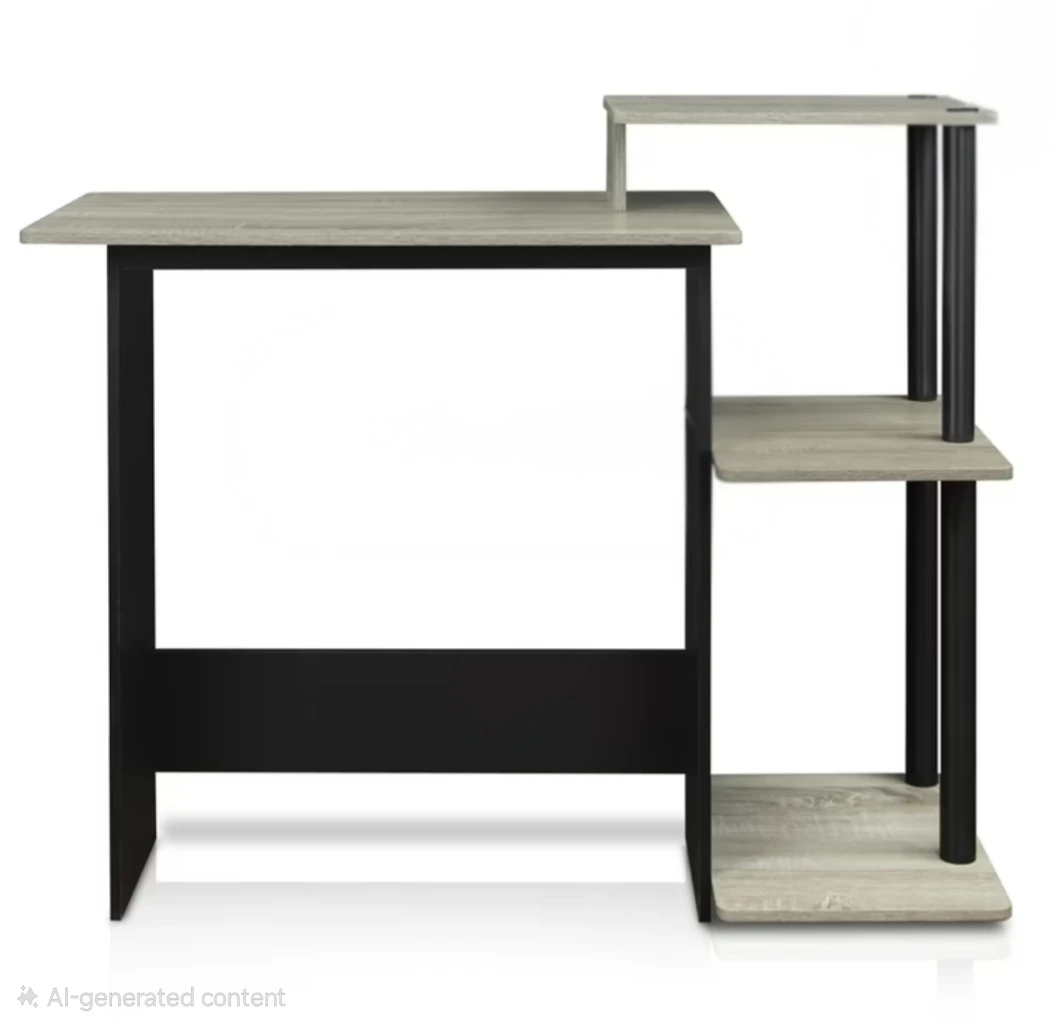 Furmino Compact Computer Desk with Shelves