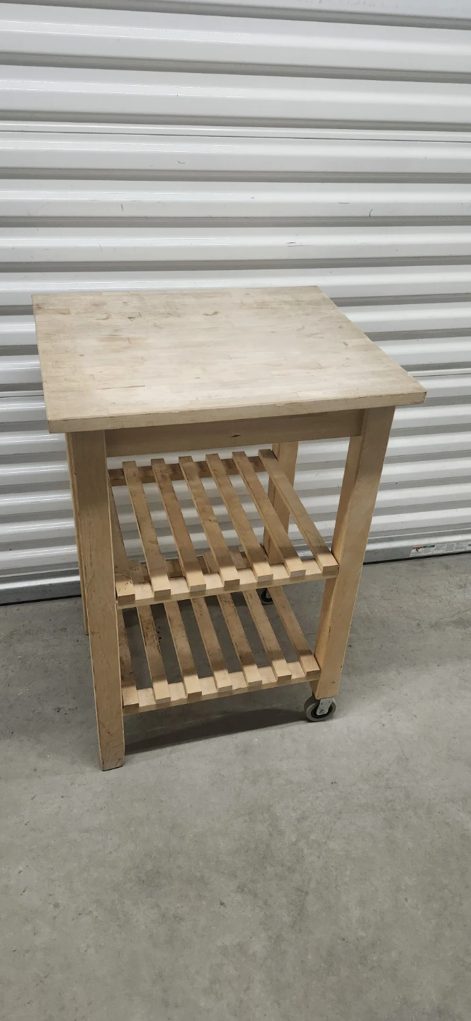Ikea wooden kitchen cart with wheels