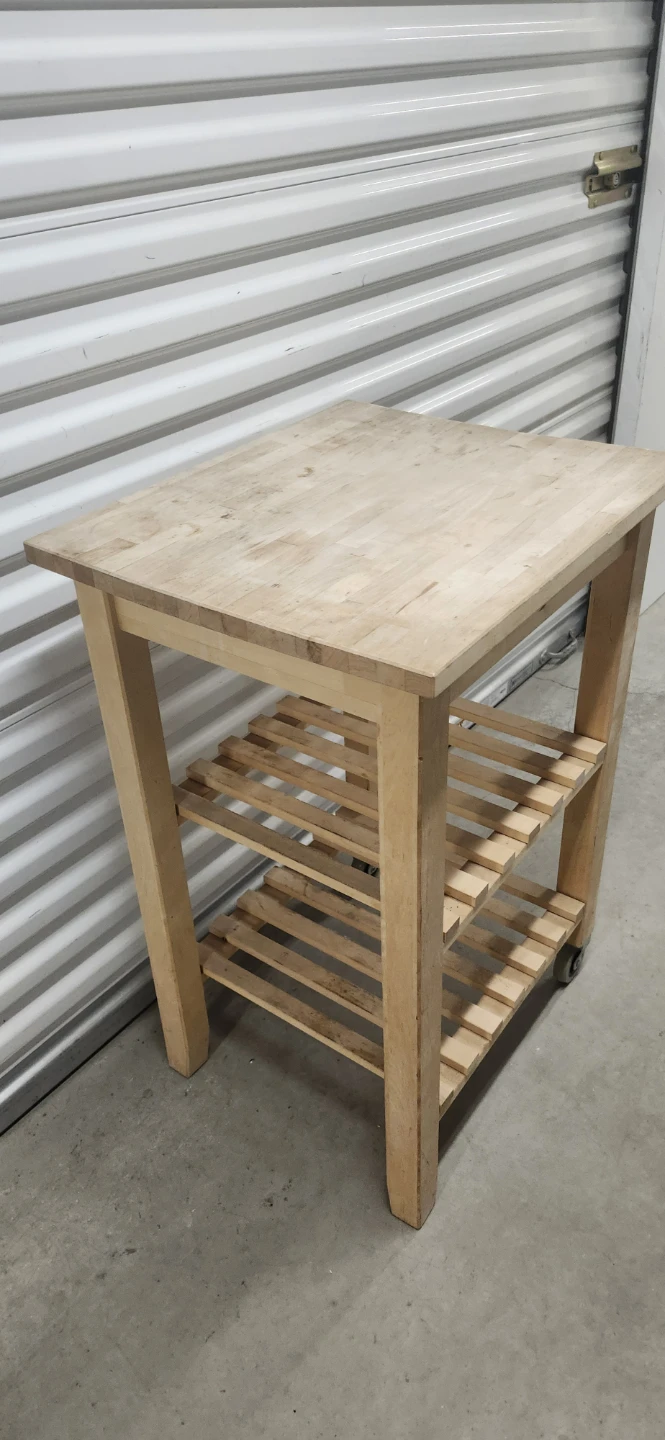 Ikea wooden kitchen cart with wheels - photo 2
