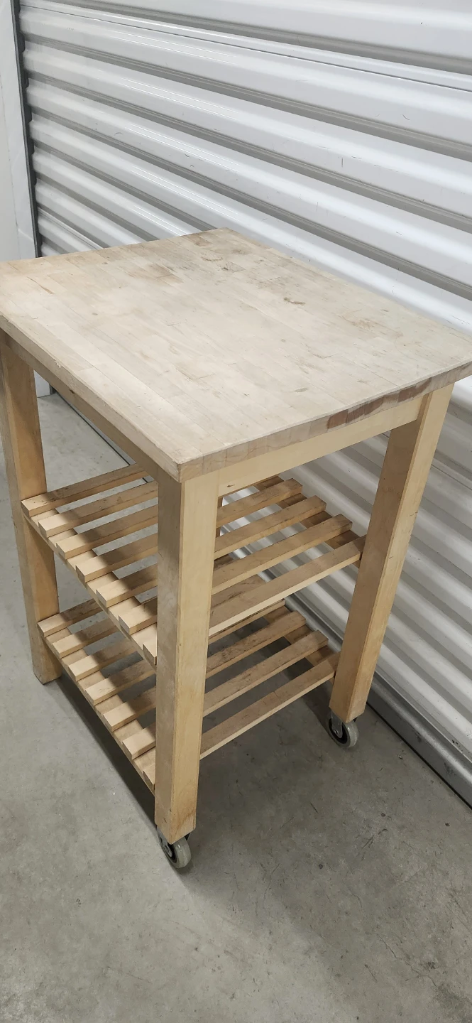 Ikea wooden kitchen cart with wheels - photo 3