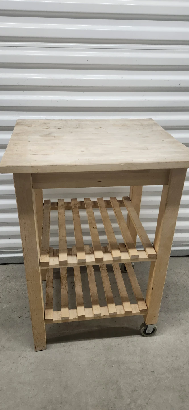 Ikea wooden kitchen cart with wheels - photo 4