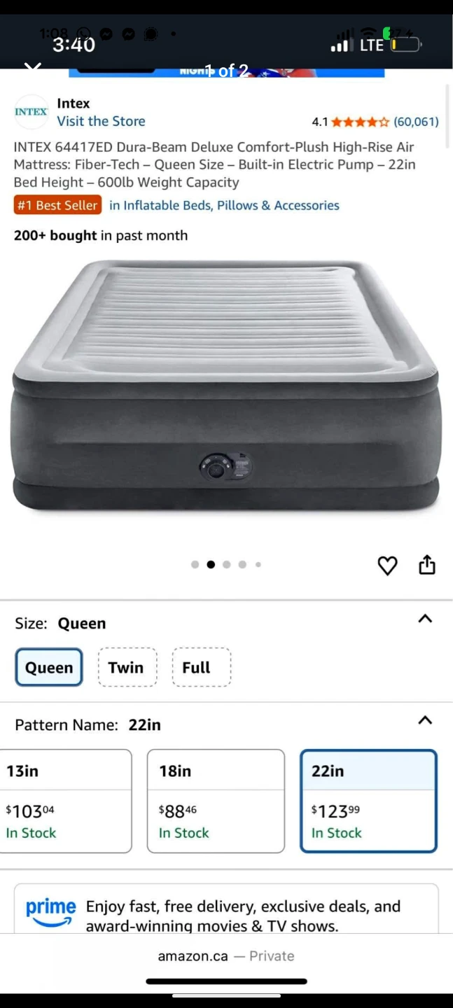 Intex Dura-Beam Airbed Queen 22in - photo 2
