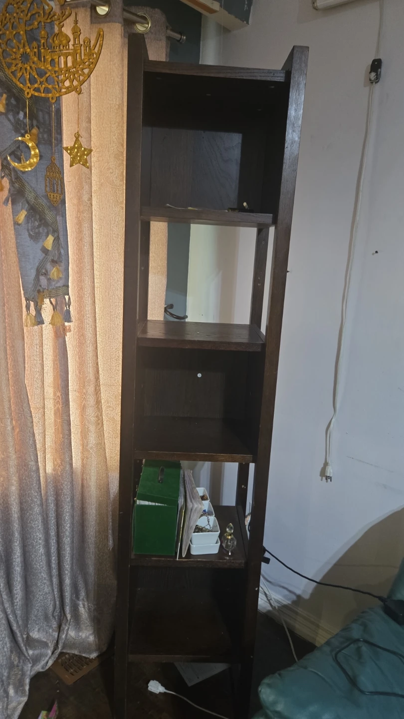 Dark Wood 5-Tier Bookshelf