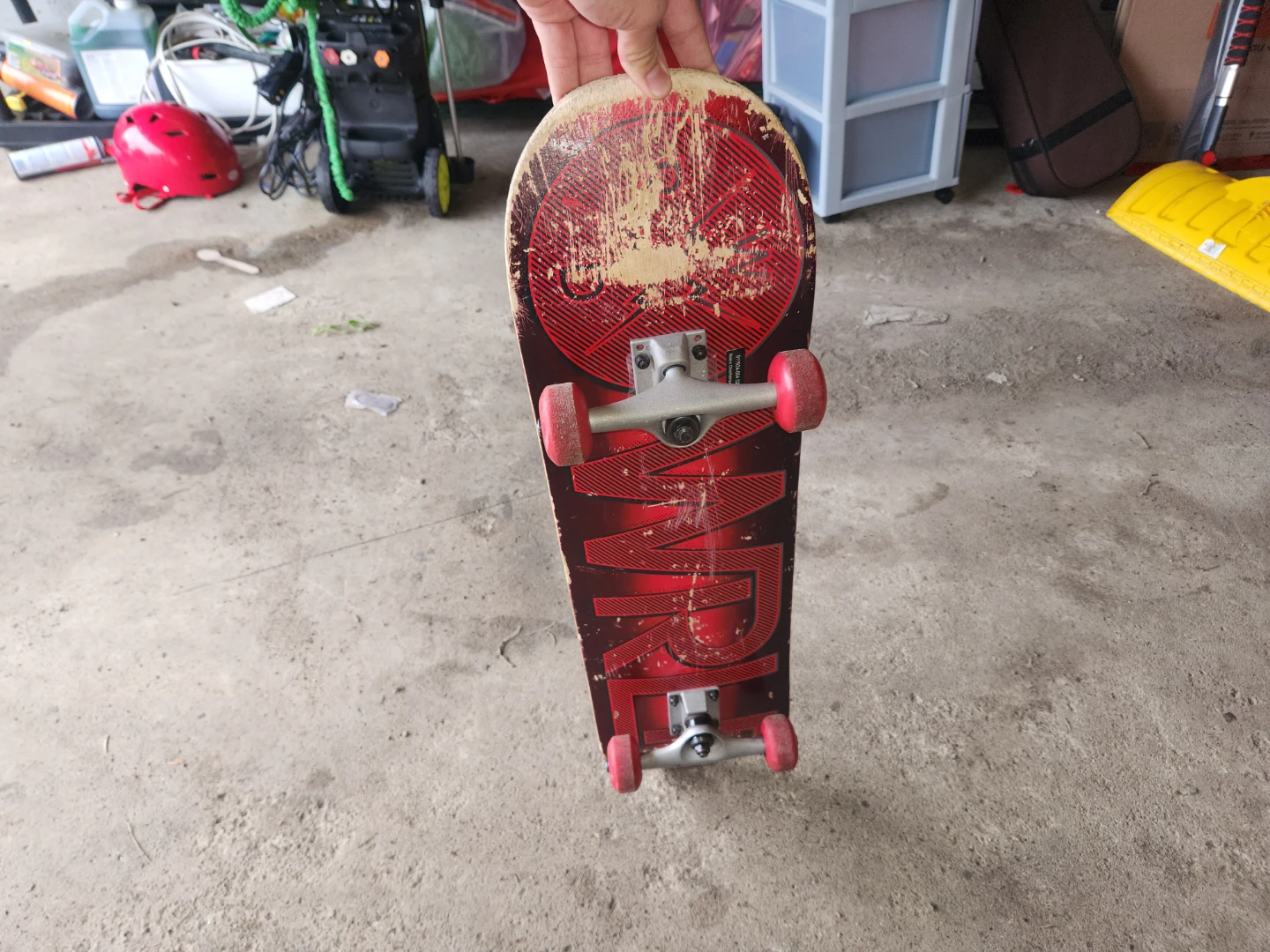 Red Skateboard with 'JR' graphic - photo 3
