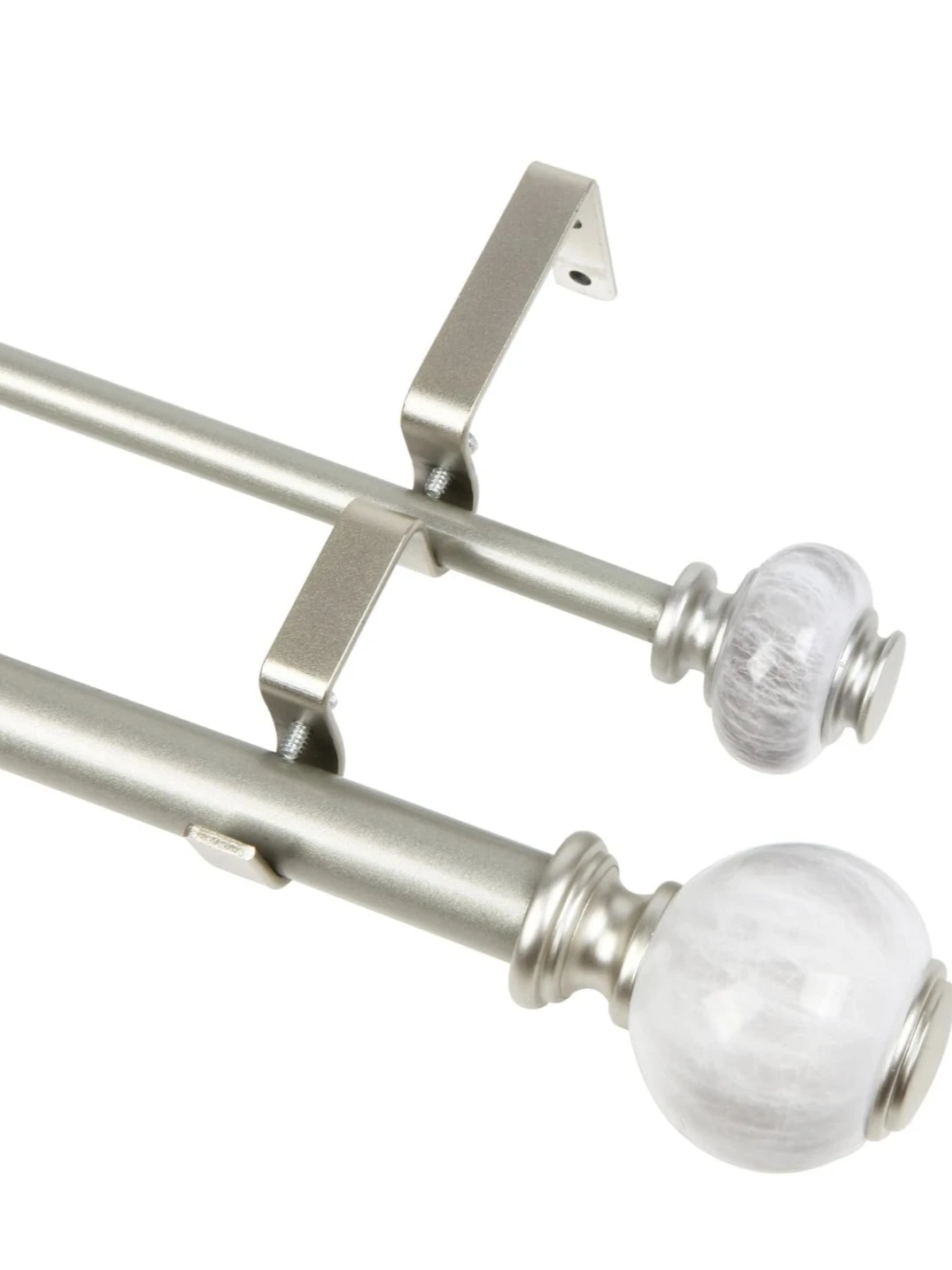 Adjustable Double Curtain Rods Set, 28"-48", 1" & 5/8" Diameter - photo 2