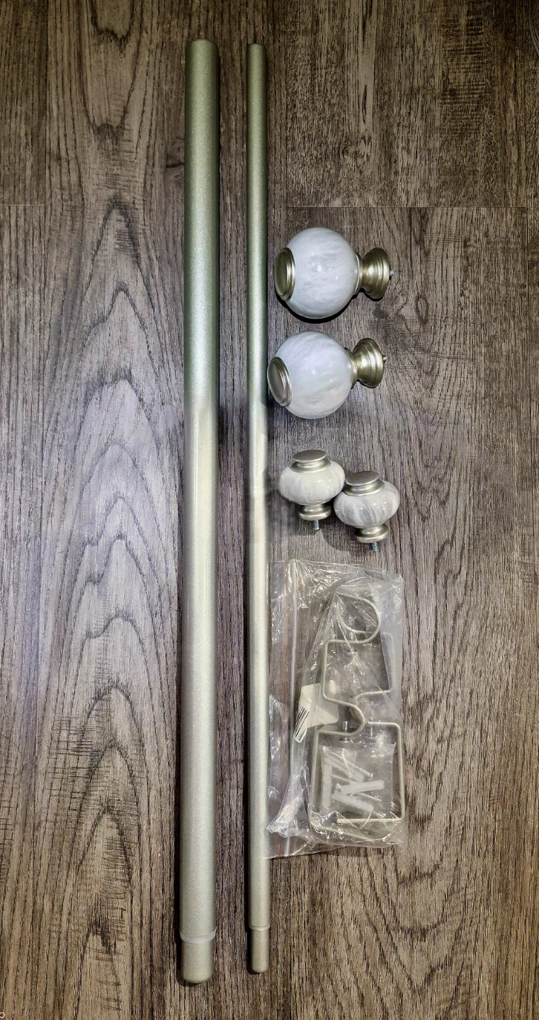 Adjustable Double Curtain Rods Set, 28"-48", 1" & 5/8" Diameter - photo 3