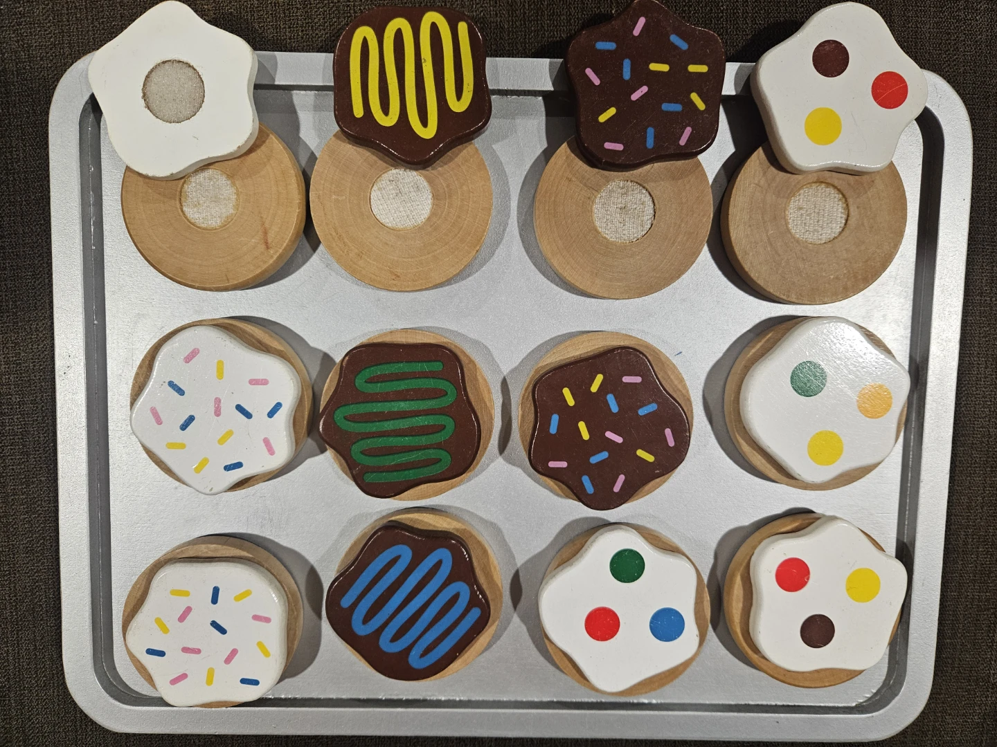 Wooden Play Food Cookies on Baking Sheet - photo 2