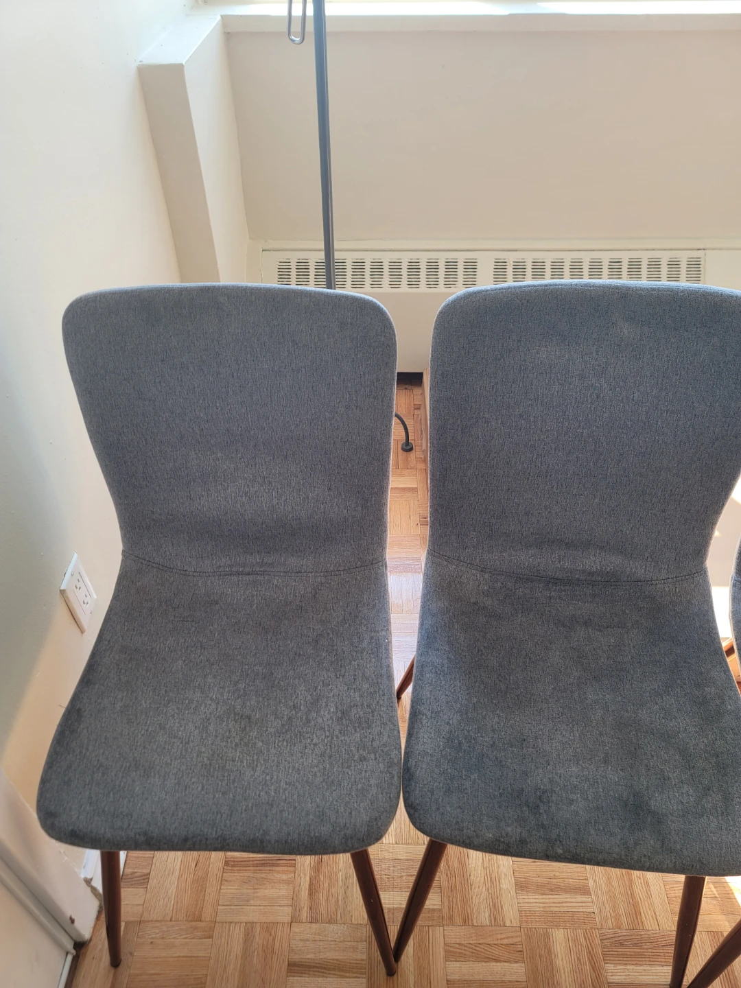Set of 4 Grey Fabric Dining Chairs - photo 2
