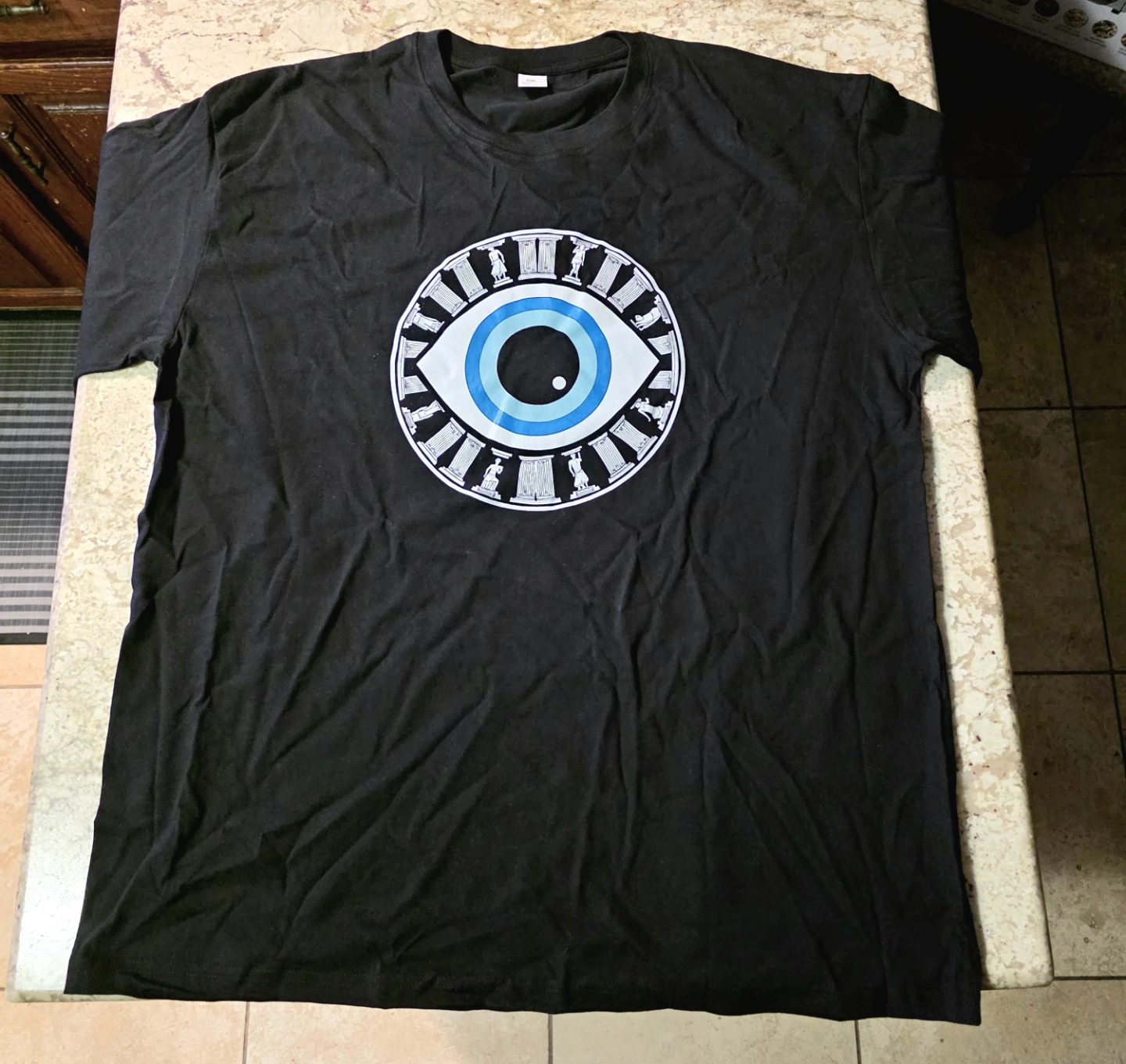 Black Eye Greek Design T-Shirt 100% Cotton XXL