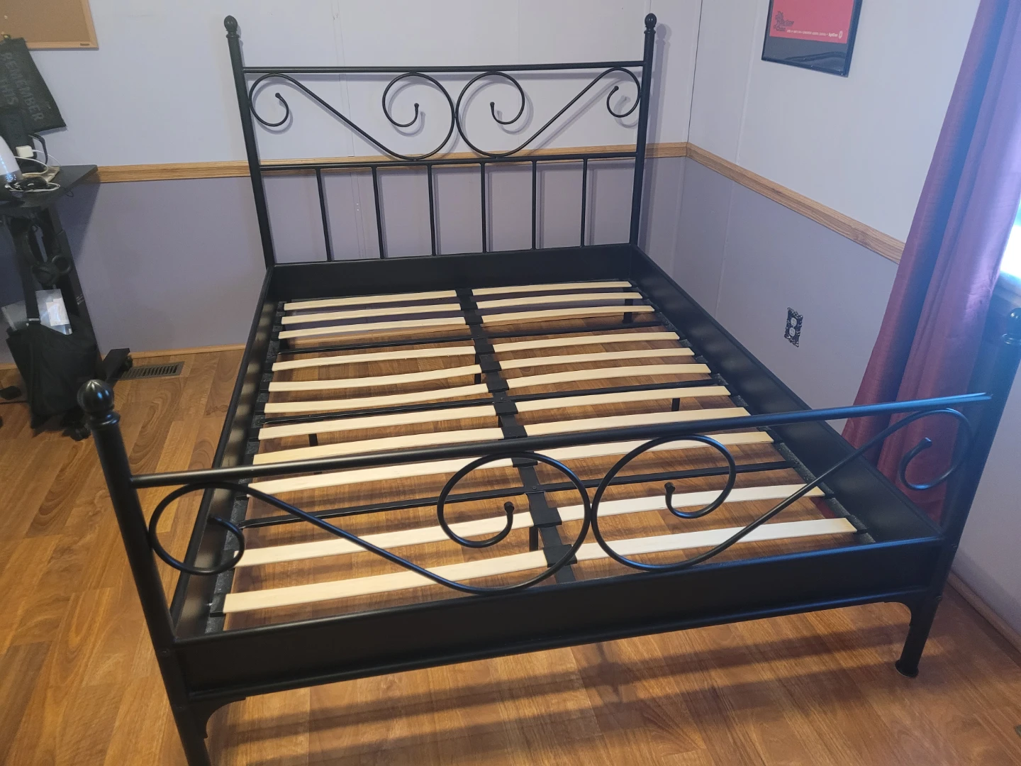 Queen Black Metal Scroll Bed Frame