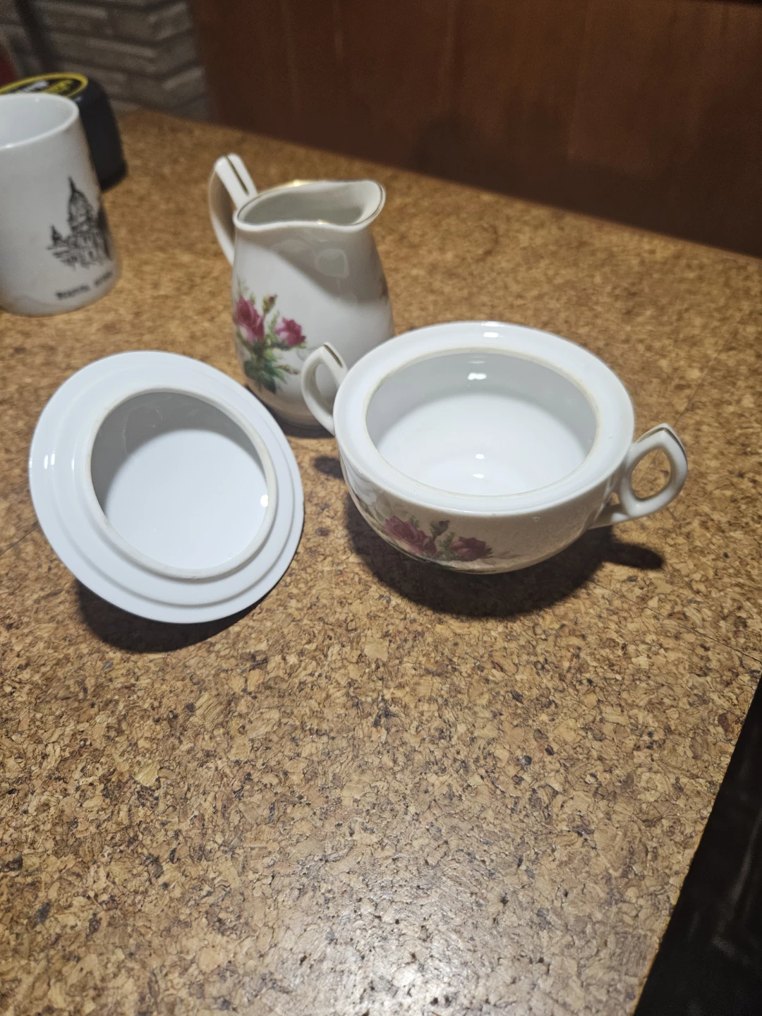 Rose Pattern Sugar Bowl and Creamer Set - photo 3