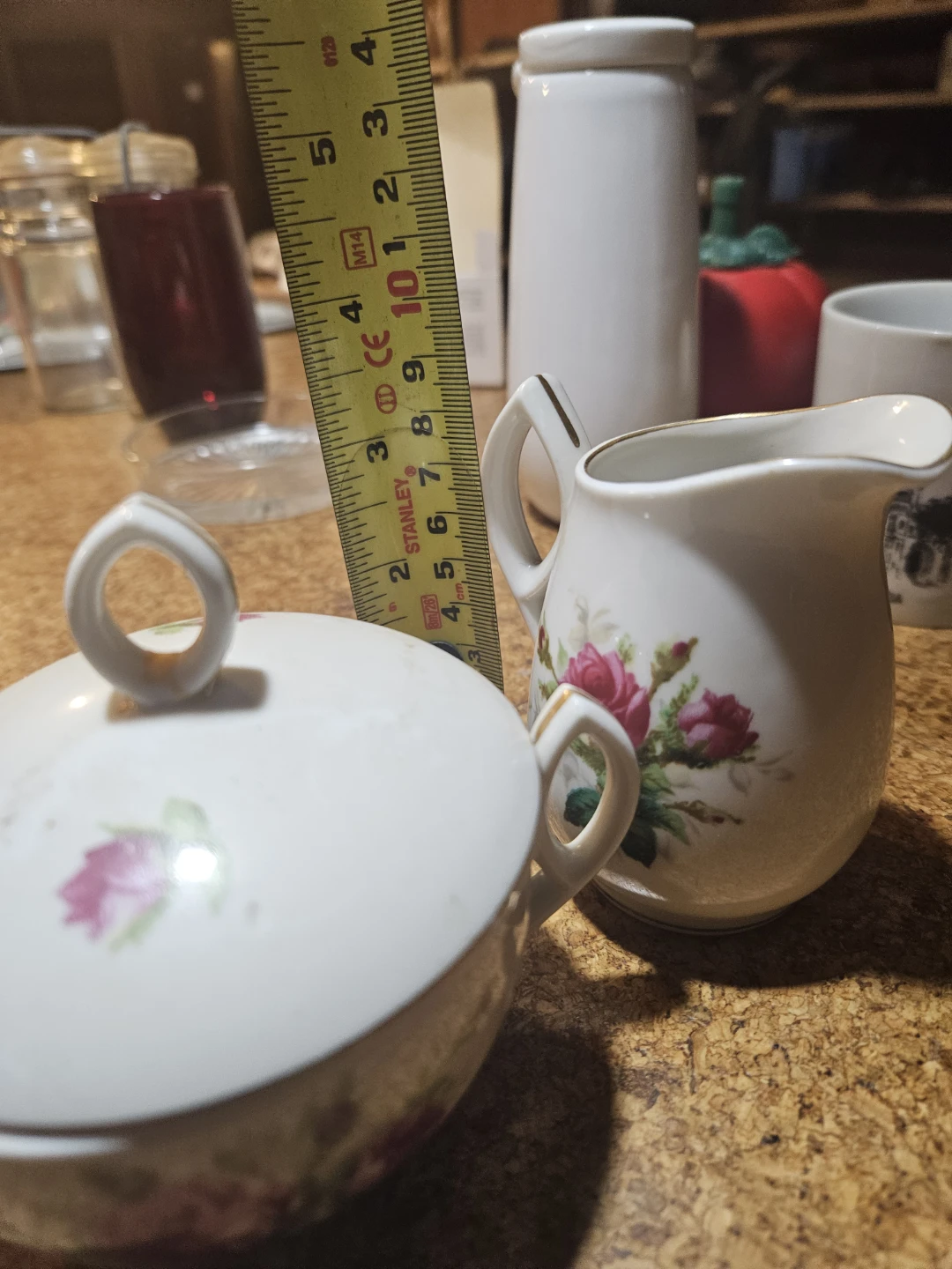 Rose Pattern Sugar Bowl and Creamer Set - photo 5