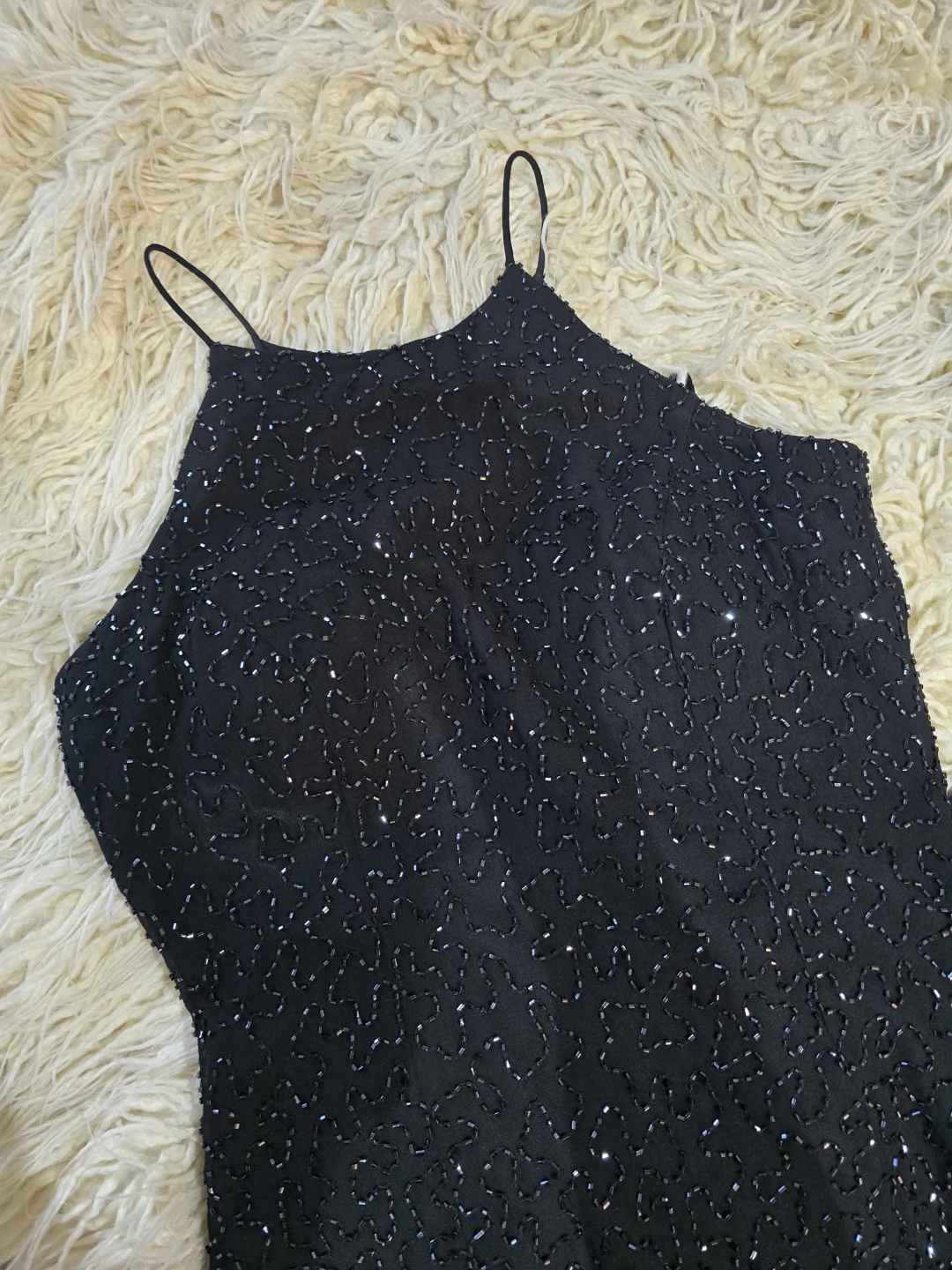 Black Beaded Halter Neck Maxi Dress - photo 3