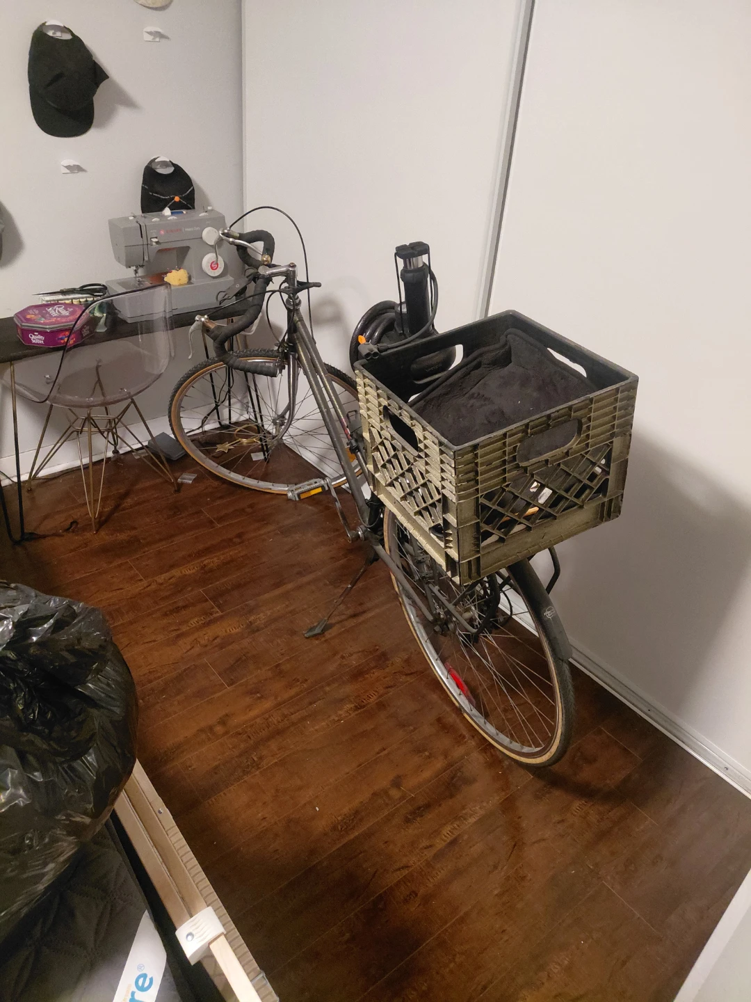 Used Bicycle with Milk Crate and Pump - photo 2