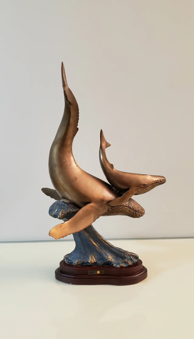 Bronze Whale and Calf Sculpture - photo 3