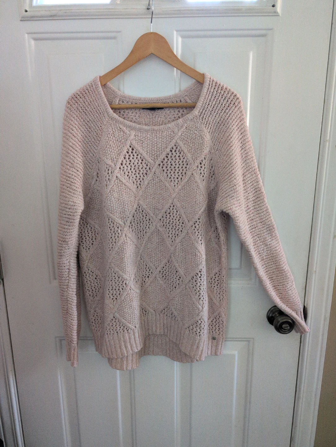 American Eagle Outfitters Pink Diamond Knit Sweater XL/TG
