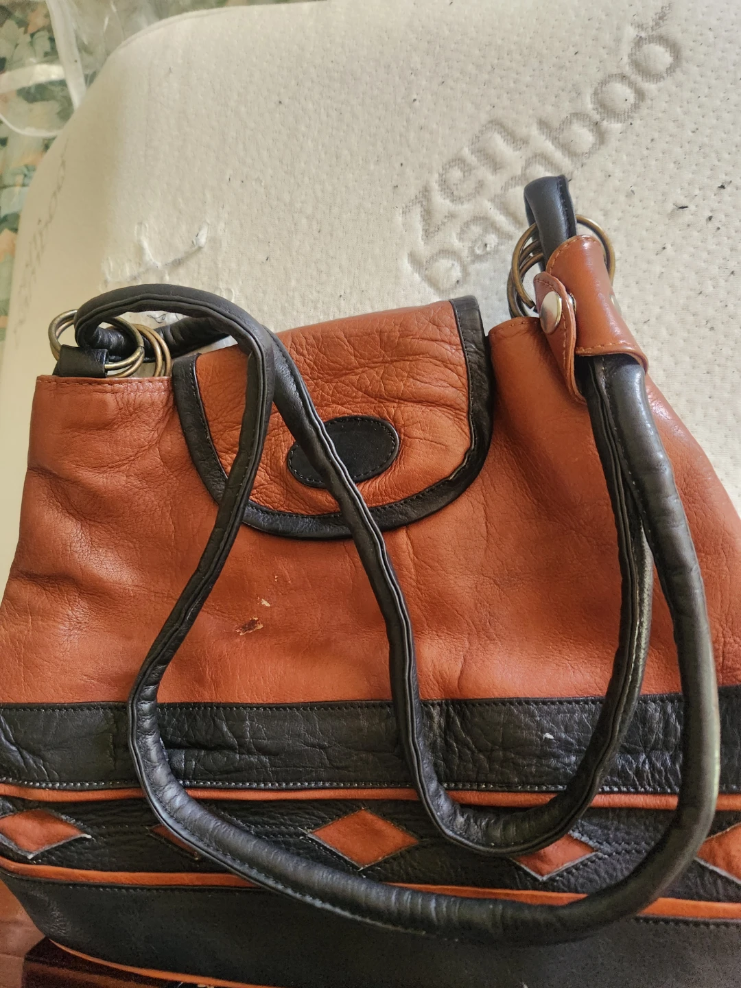 Brown and Black Leather Shoulder Bag - photo 3