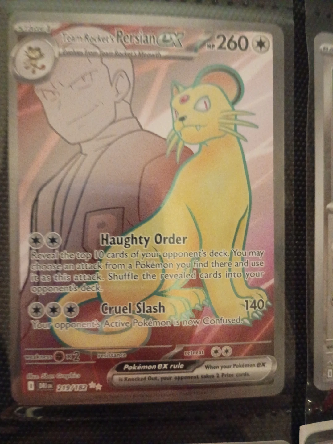 Team Rocket's Persian EX Pokemon Card