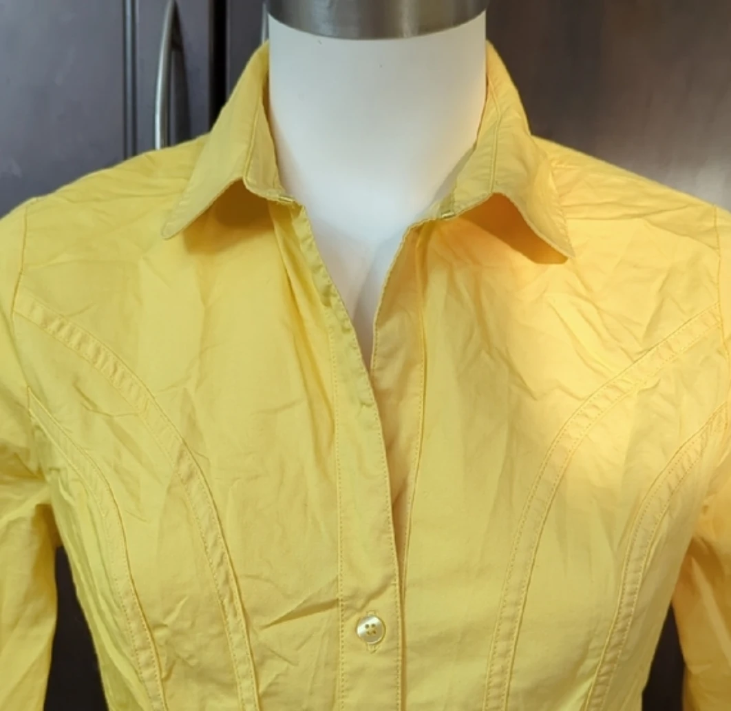 Rickis Yellow Button-Up Shirt Size 2 - photo 2