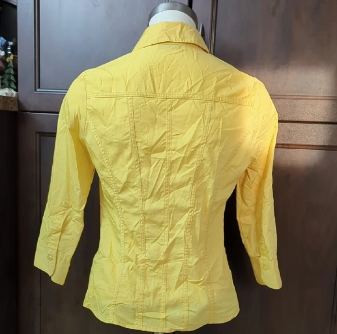 Rickis Yellow Button-Up Shirt Size 2 - photo 3