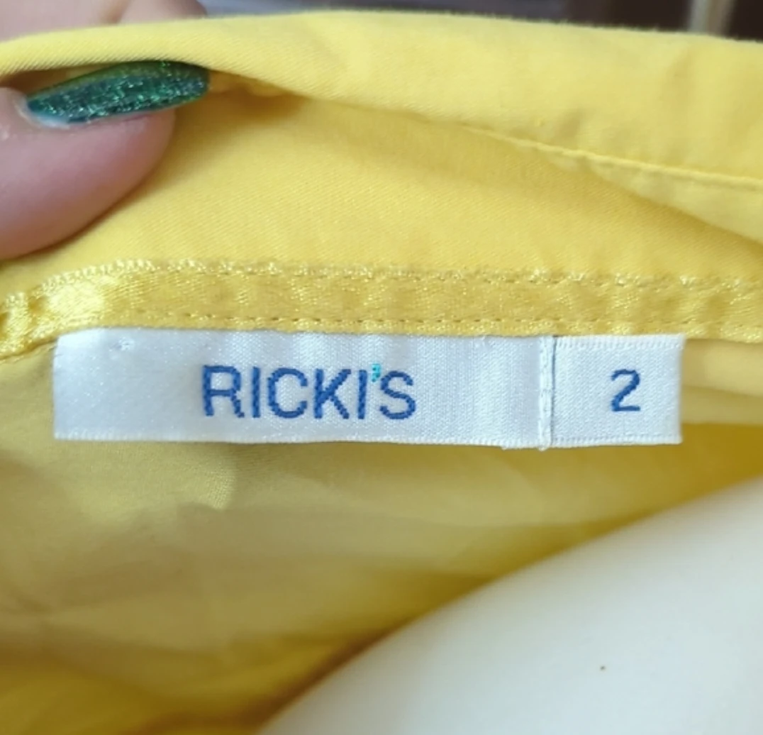 Rickis Yellow Button-Up Shirt Size 2 - photo 4