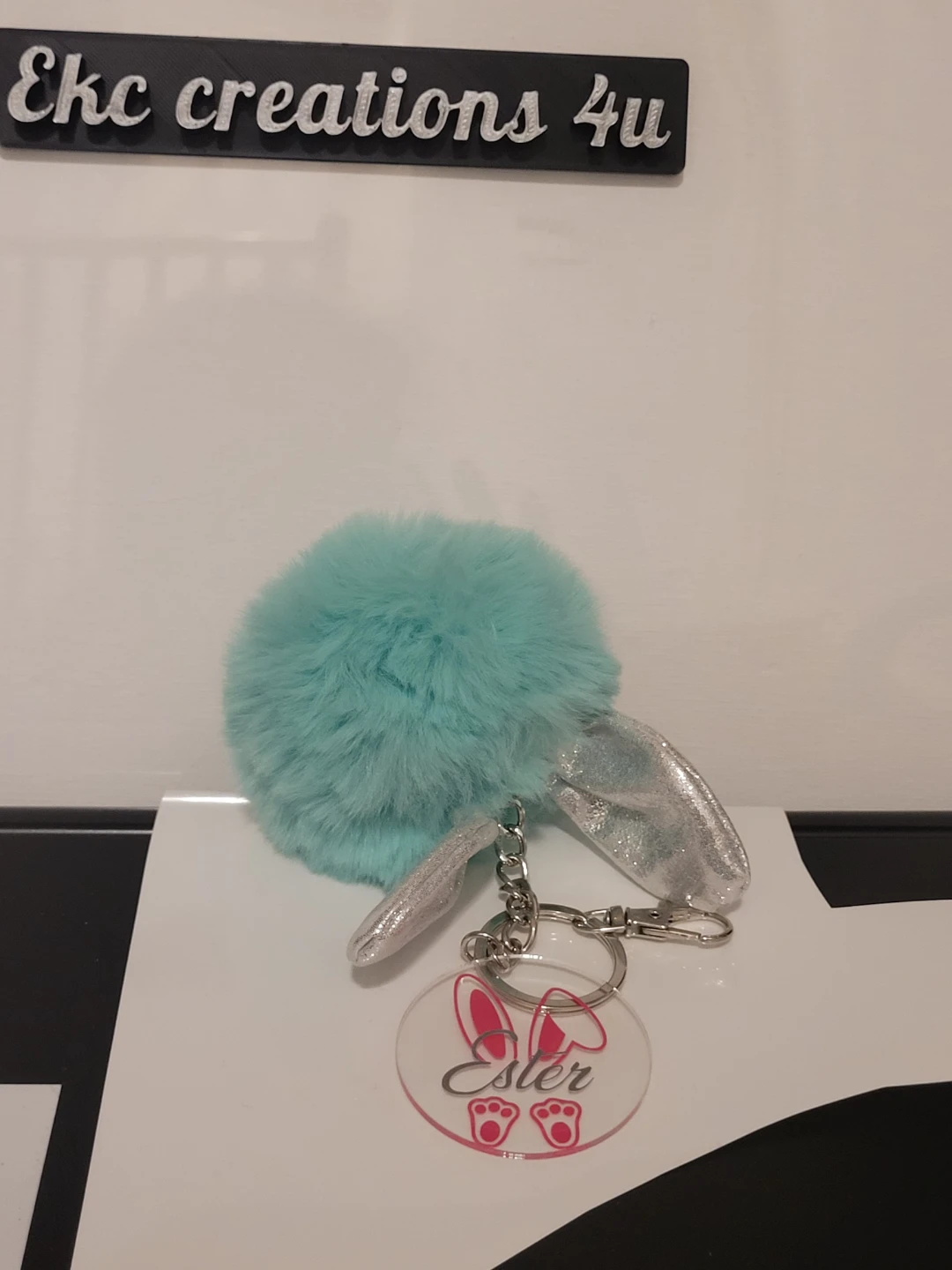 Personalized bunny keychain