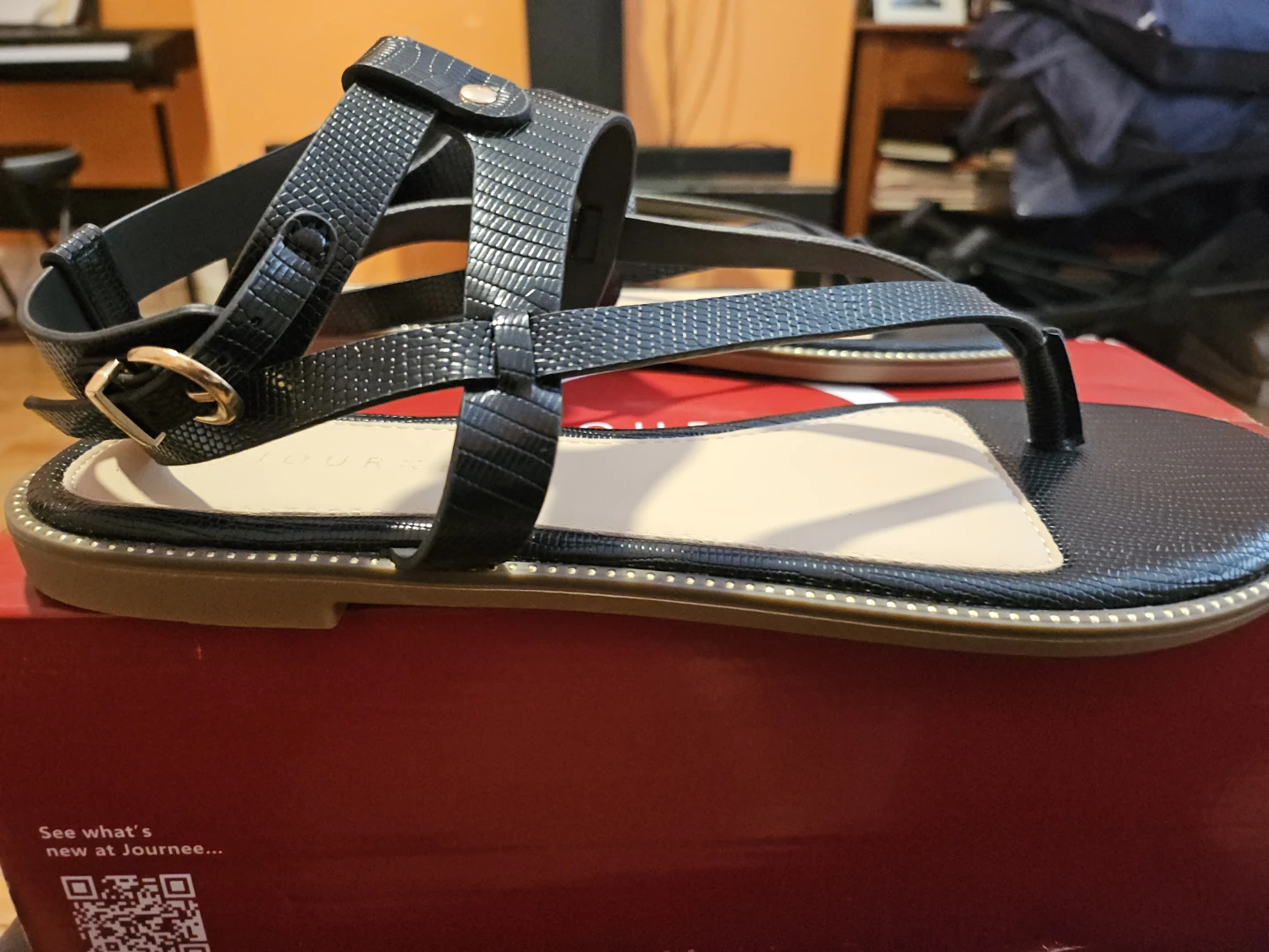 Journee Collection Black Faux Leather Strappy Sandals - photo 3