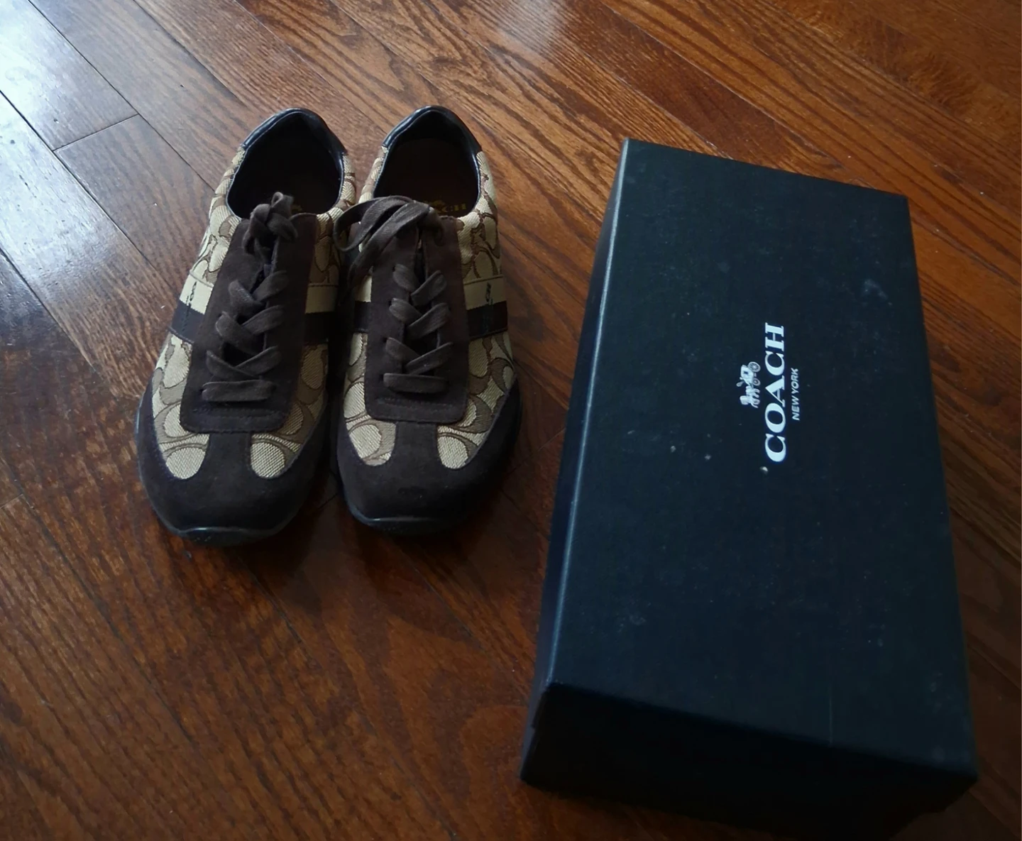 Coach "Odette" Lthr Sneakers - Saddle Brown