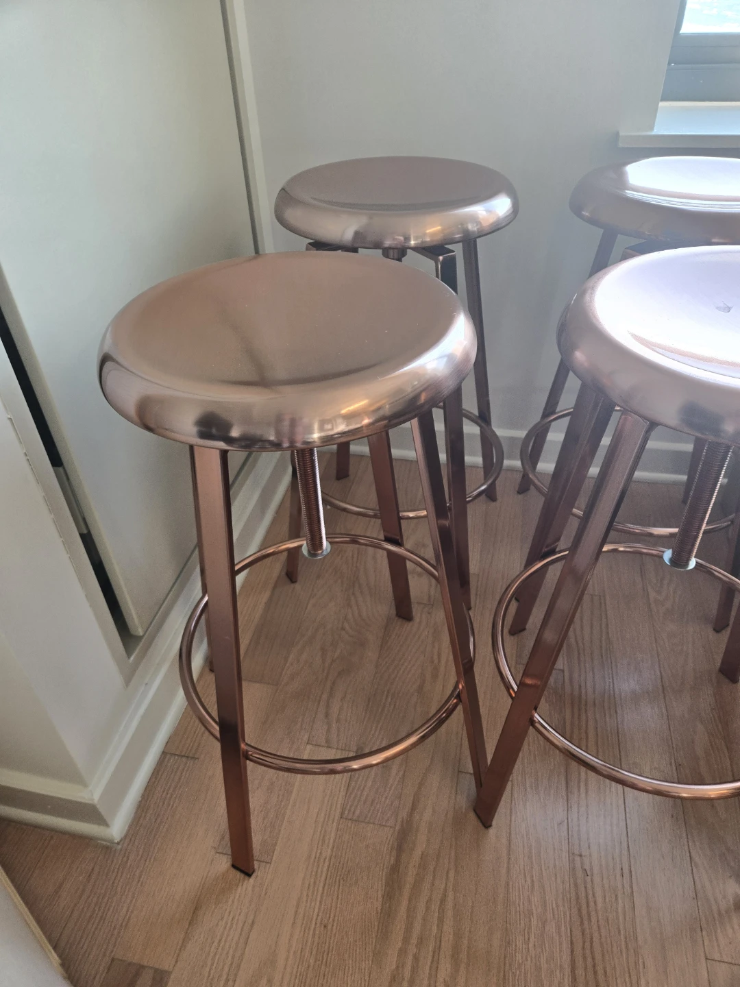 Set of 4 Copper Bar Stools