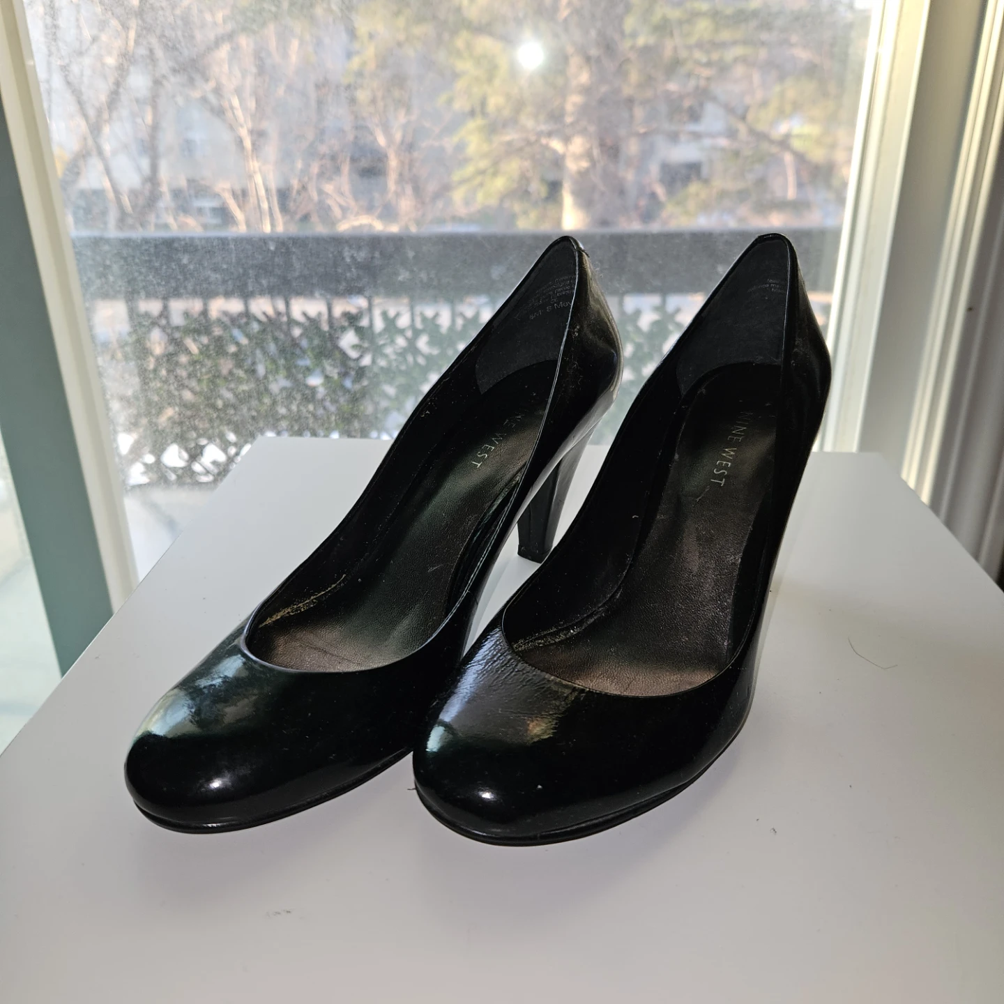Nine West Black Patent Leather Heels Size 7