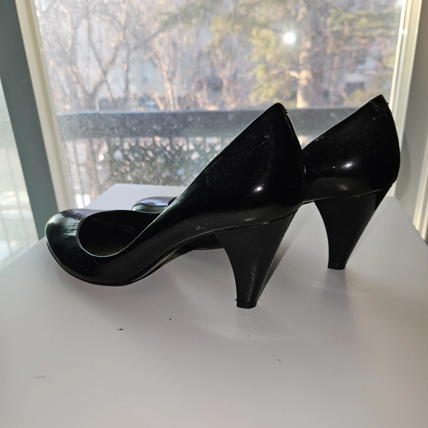Nine West Black Patent Leather Heels Size 7 - photo 2