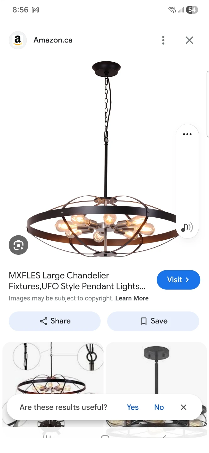 MXFLES Large Chandelier UFO Style Pendant Light Fixture
