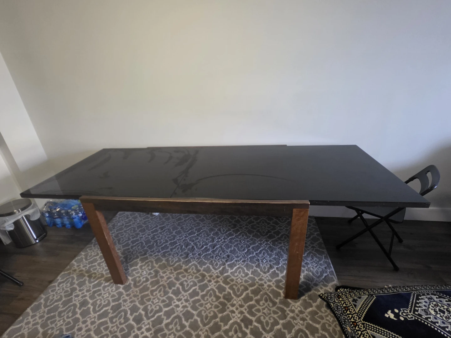 Black Dining Table with Wooden Legs - photo 3