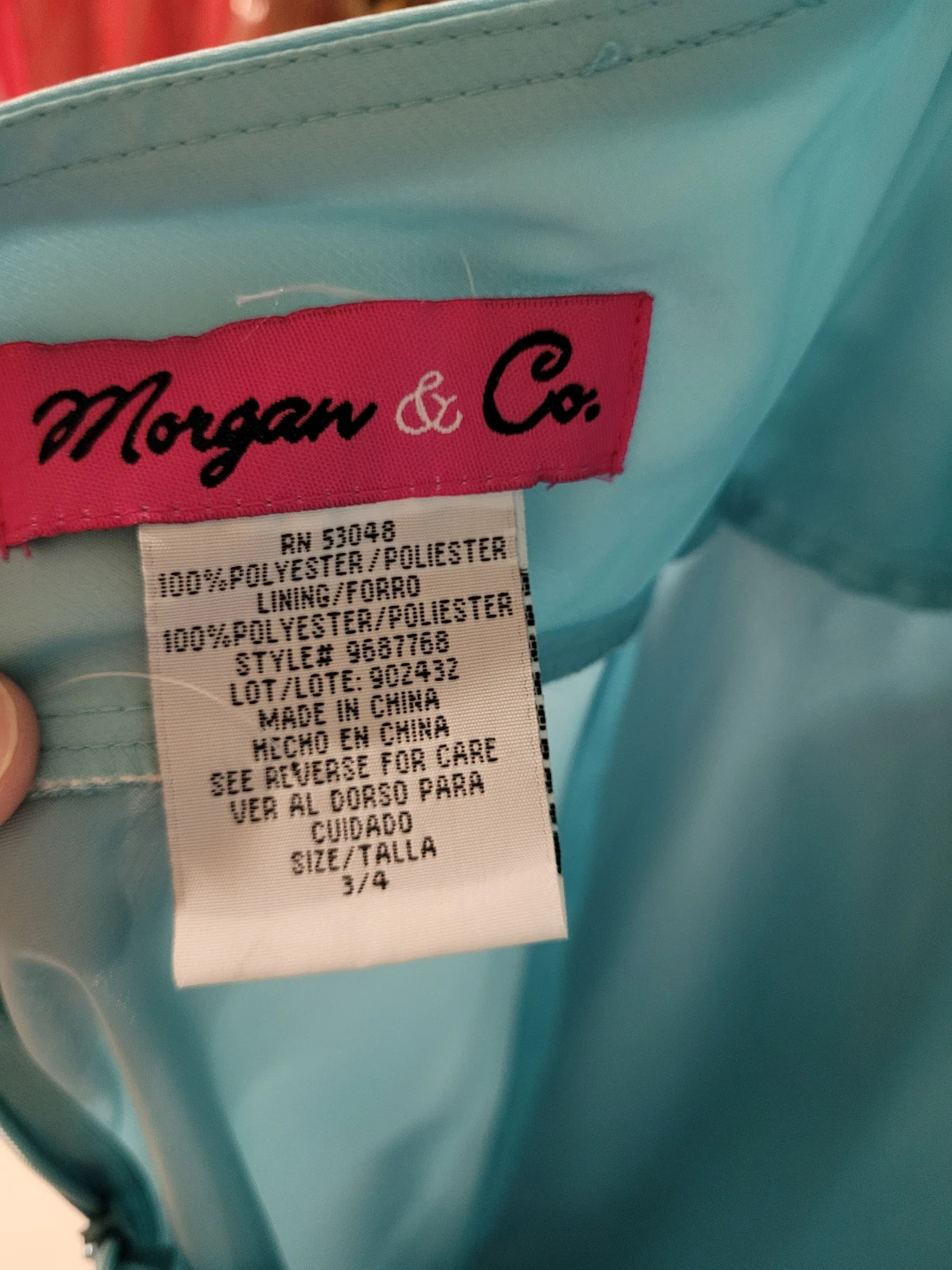 Morgan & Co. Blue Beaded Halter Dress Size 3/4 - photo 2