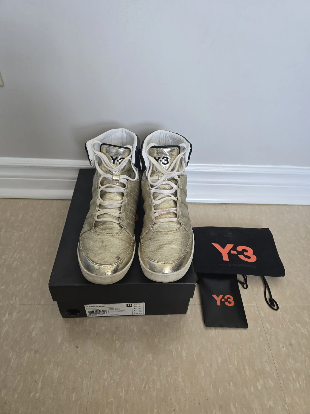 Y-3 High Top Sneakers Gold - photo 2