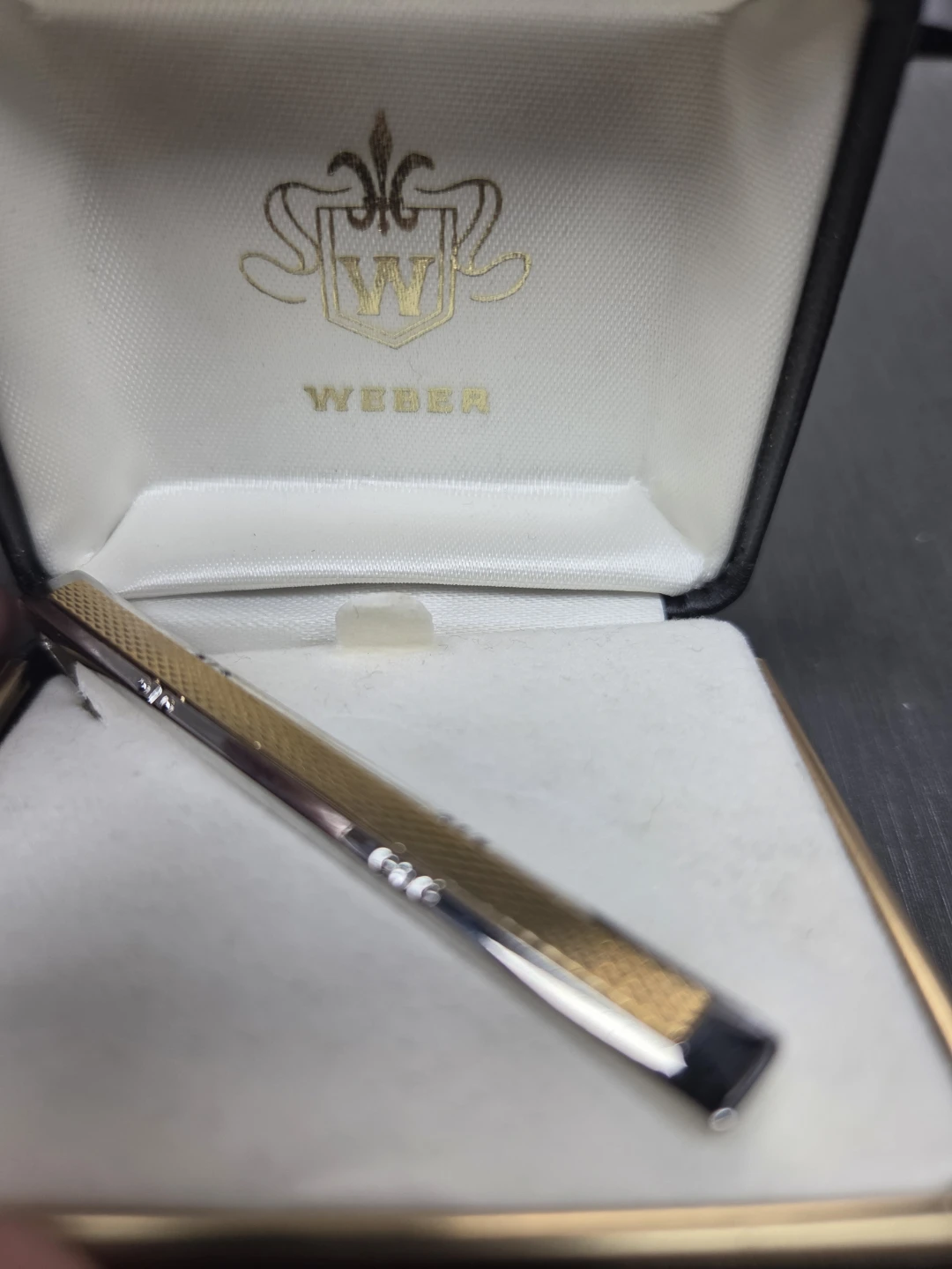 Weber Tie Clip with Gold Tone and Silver Tone
