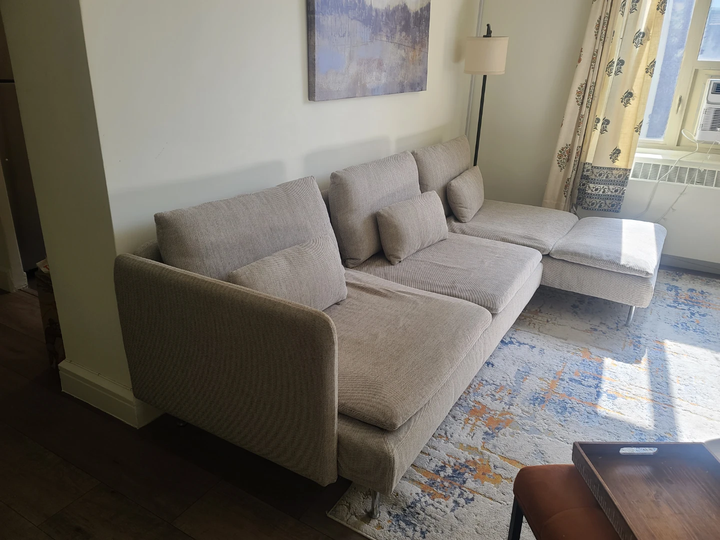 Ikea Light Gray Sectional Sofa with Chaise - photo 3