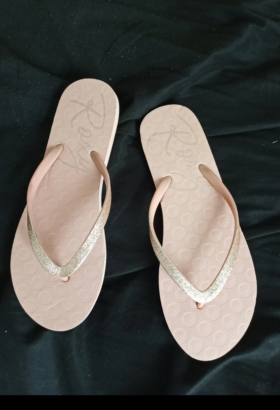 Roxy Pink Glitter Thong Flip Flops - photo 2
