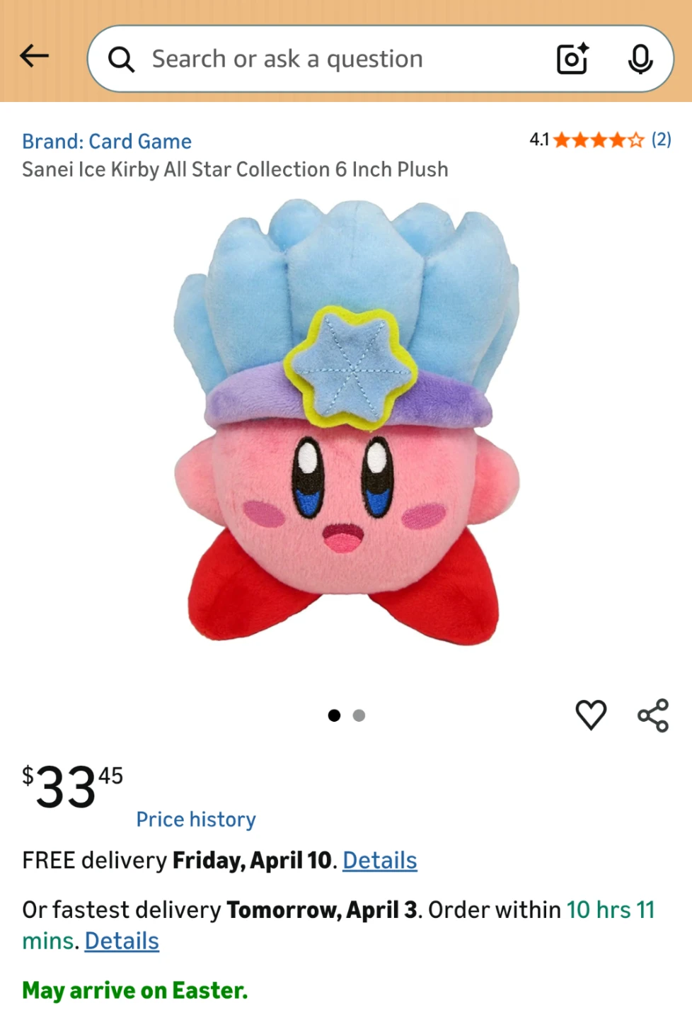 Sanei Ice Kirby All Star Collection 6 Inch Plush - photo 4