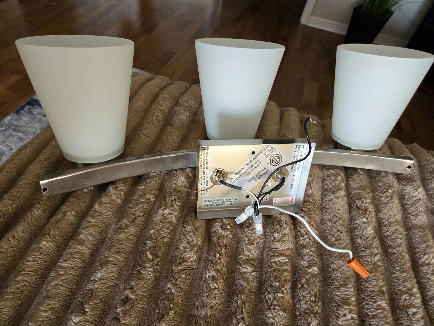Brushed Nickel 3-Light Vanity Fixture - photo 4