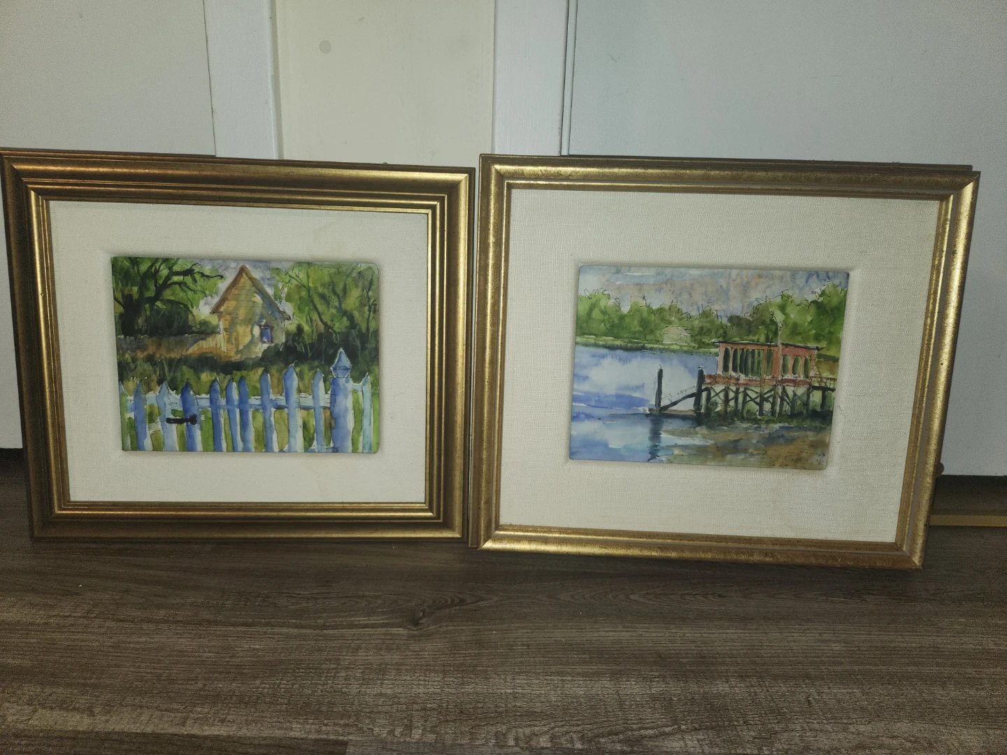 Set of 2 Framed Watercolours - Scenic Landscapes