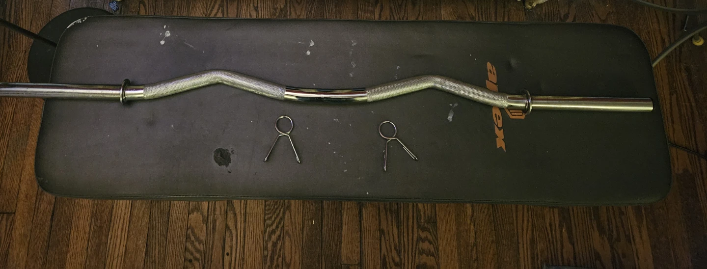 Curl Bar with Spring Collars - photo 2