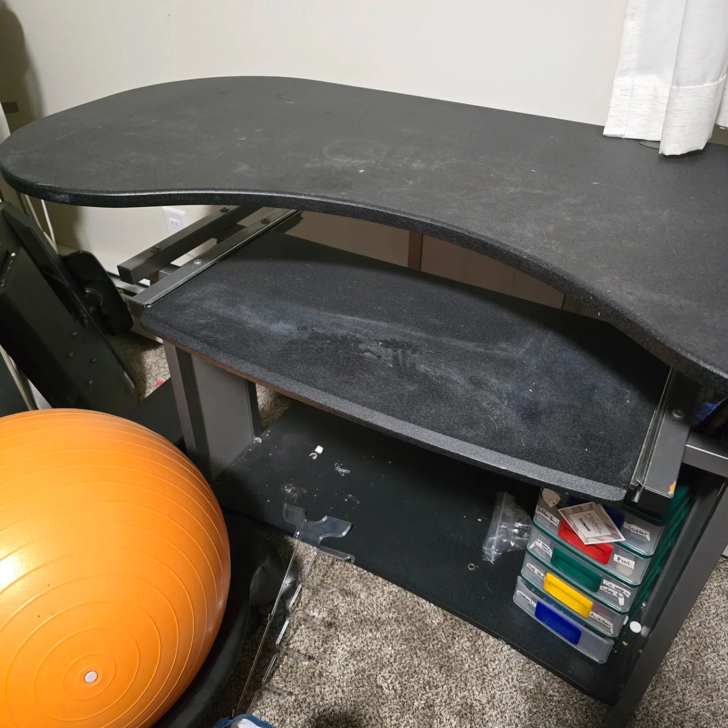 desk with rolling casters