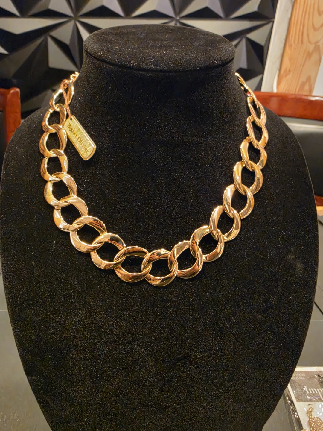 Bijoux Olivier Gold Tone Chunky Chain Necklace